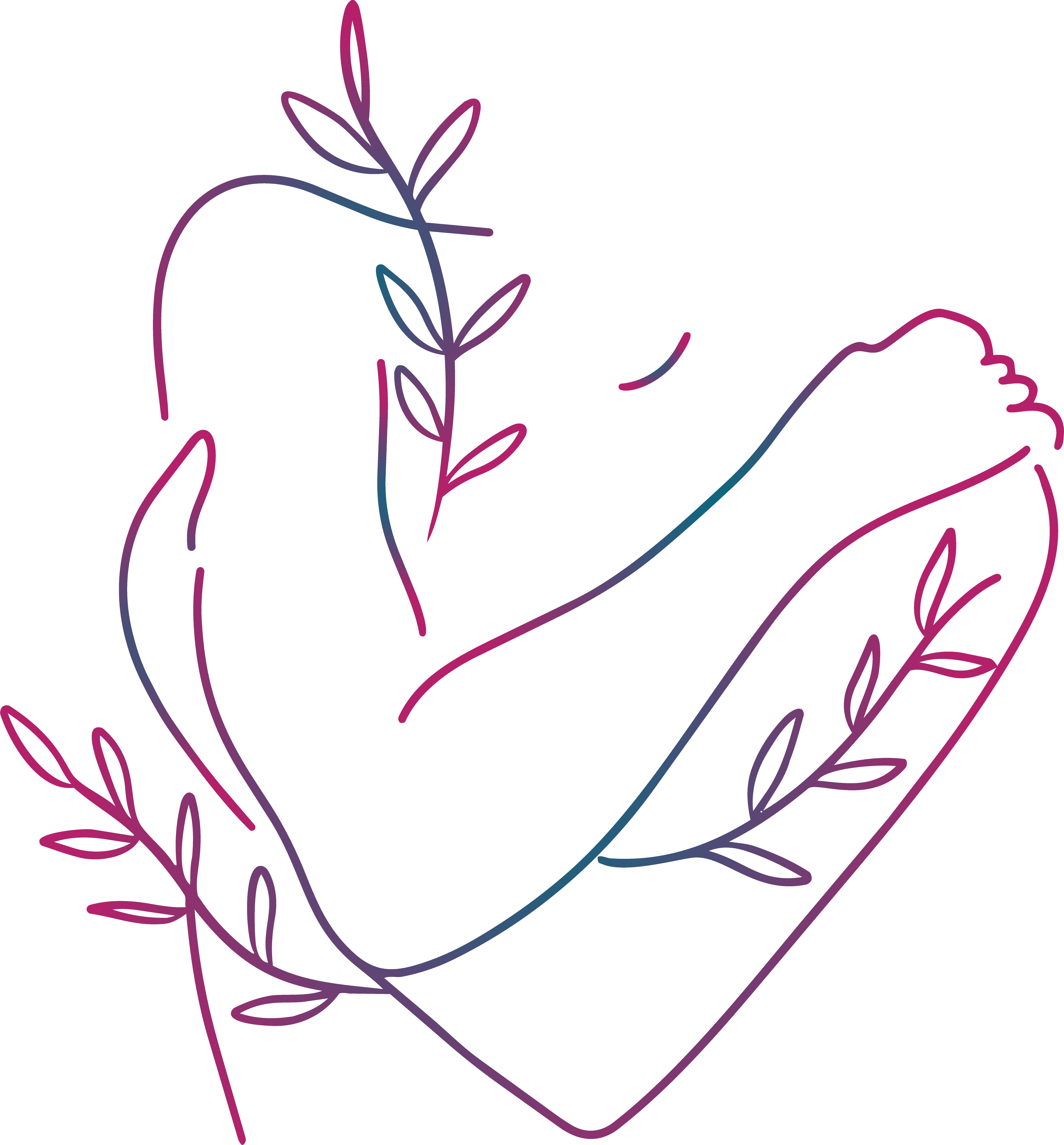 Dve prepletené ruky v objatí s červenofialovými lístkami na čiernom pozadí.