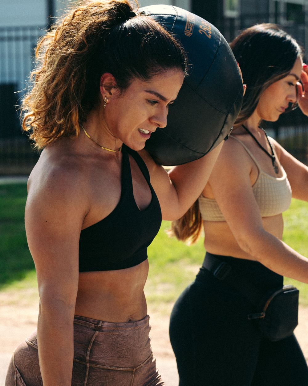 Two members training together in a small group