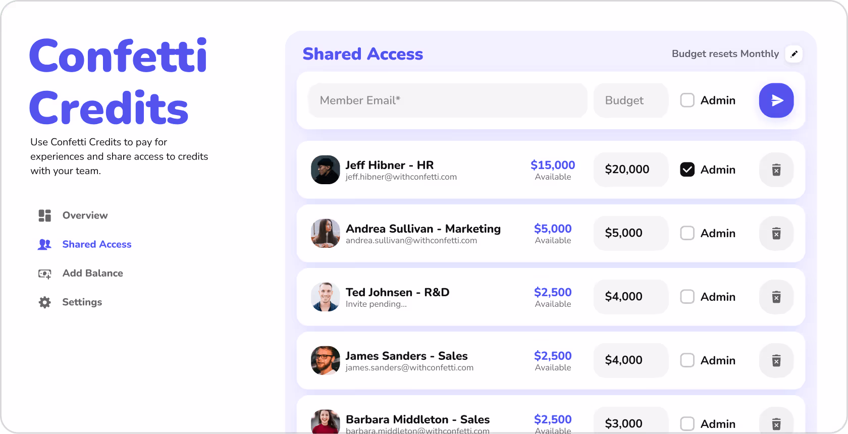 shared access page