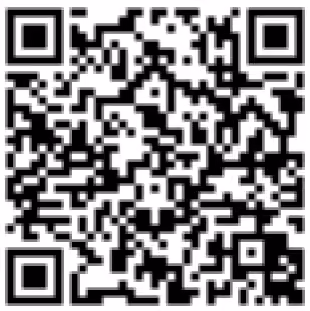 Black and white QR code with square patterns on a white background.
