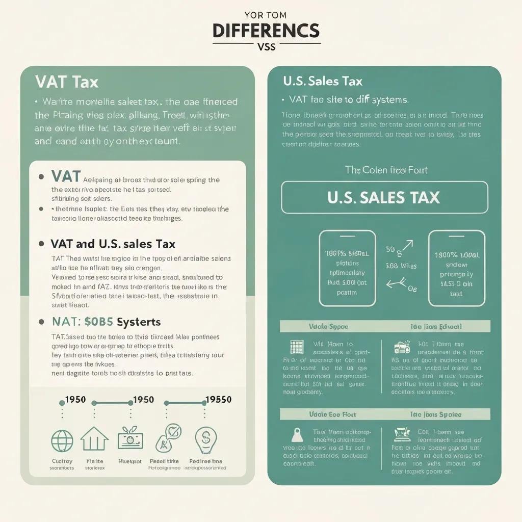 Diagram comparing VAT and U.S. sales tax systems