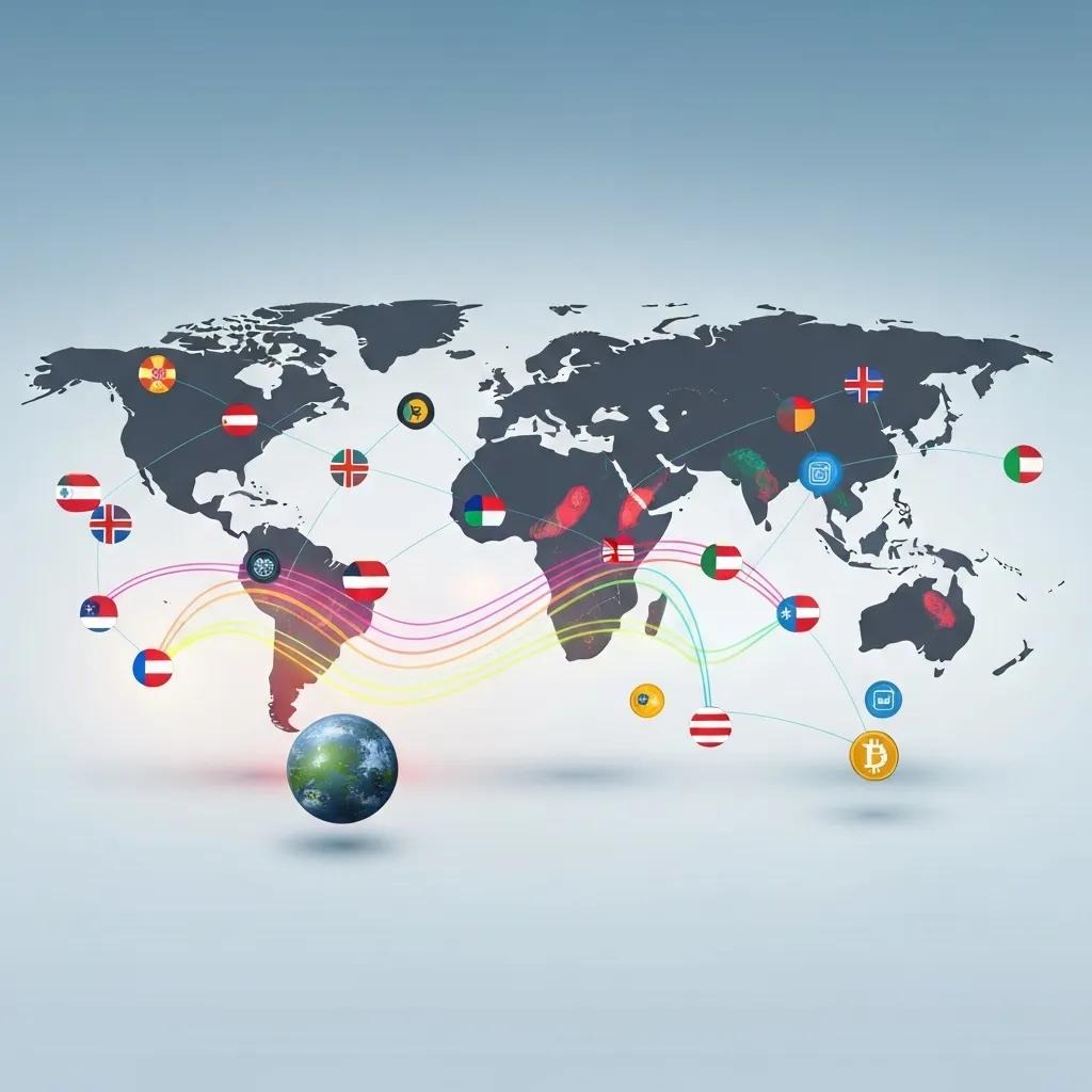 Diagram showing the flow of a cross‑border payment between currencies and countries