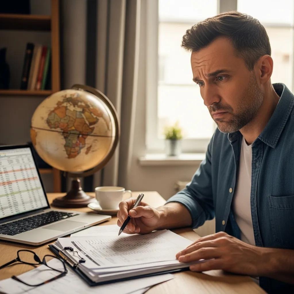 International entrepreneur reviewing tax documents to assess California nexus and filings