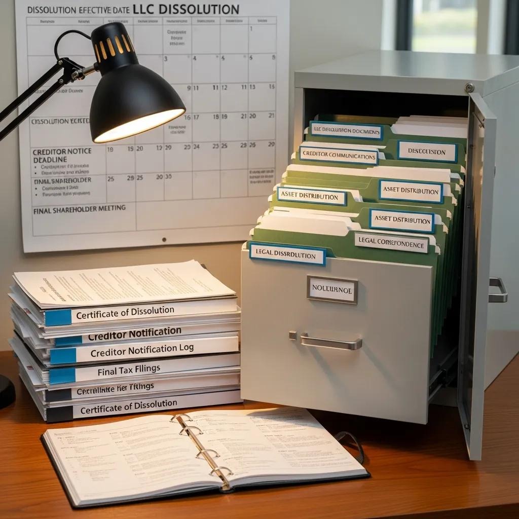 Organized workspace for maintaining records of creditor notifications