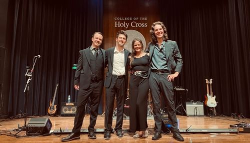 The Mockingbirds band group shot on stage at a private event