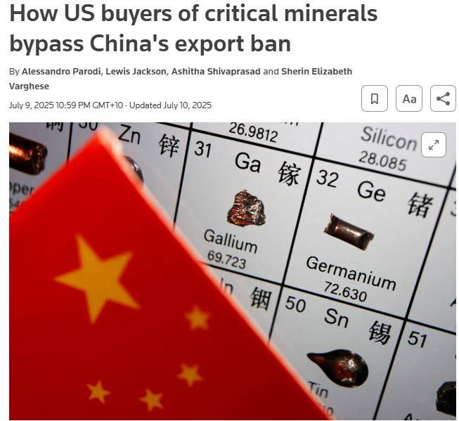 How US buyers of critical minerals bypass China's export ban