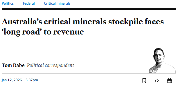 Australia’s critical minerals stockpile faces ‘long road’ to revenue