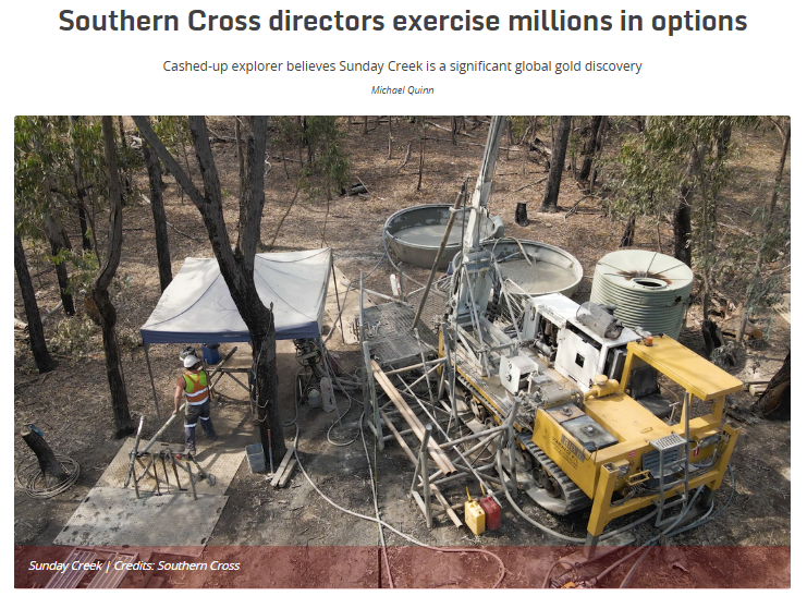 Southern Cross directors exercise millions in options
