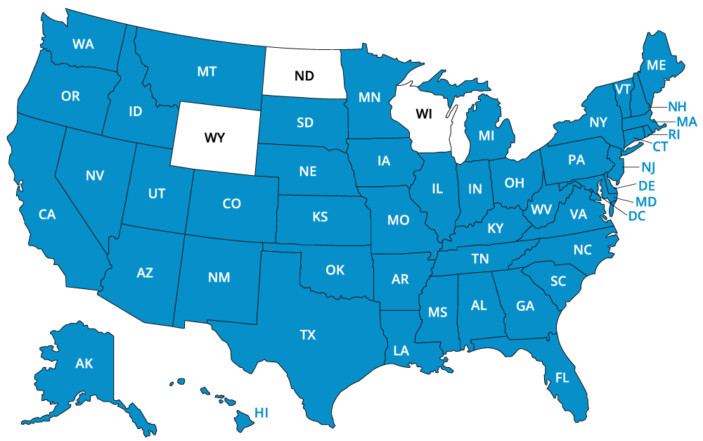 Map of Normandy PEO States