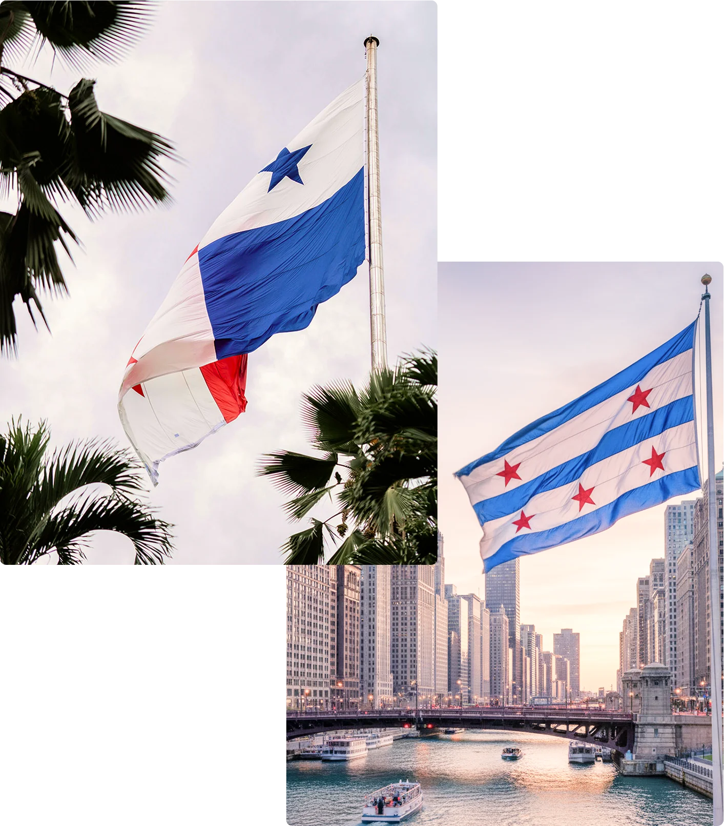 image of the Panamanian flag and the Chicago flag