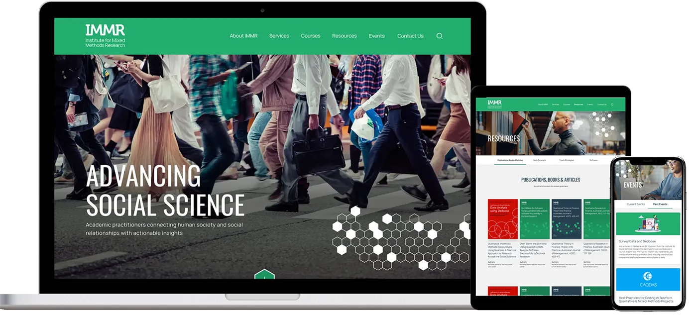 IMMR responsive site design across various devices