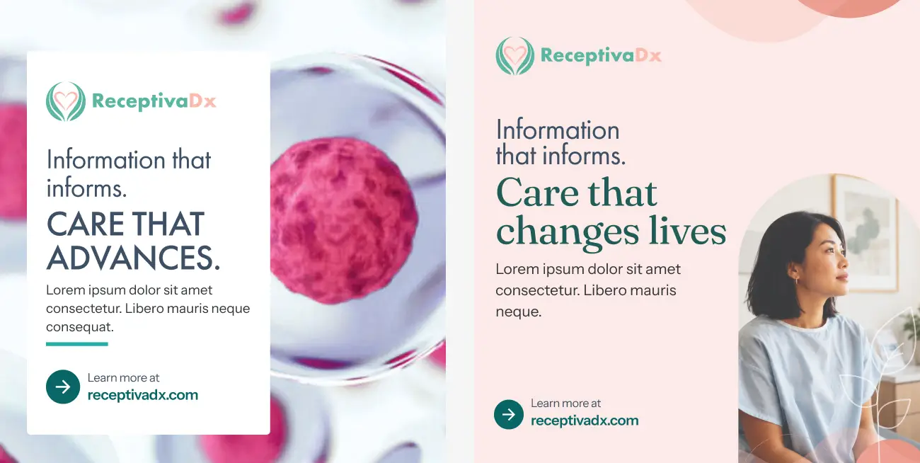 ReceptivaDx social media creative showing both clinical and consumer designs
