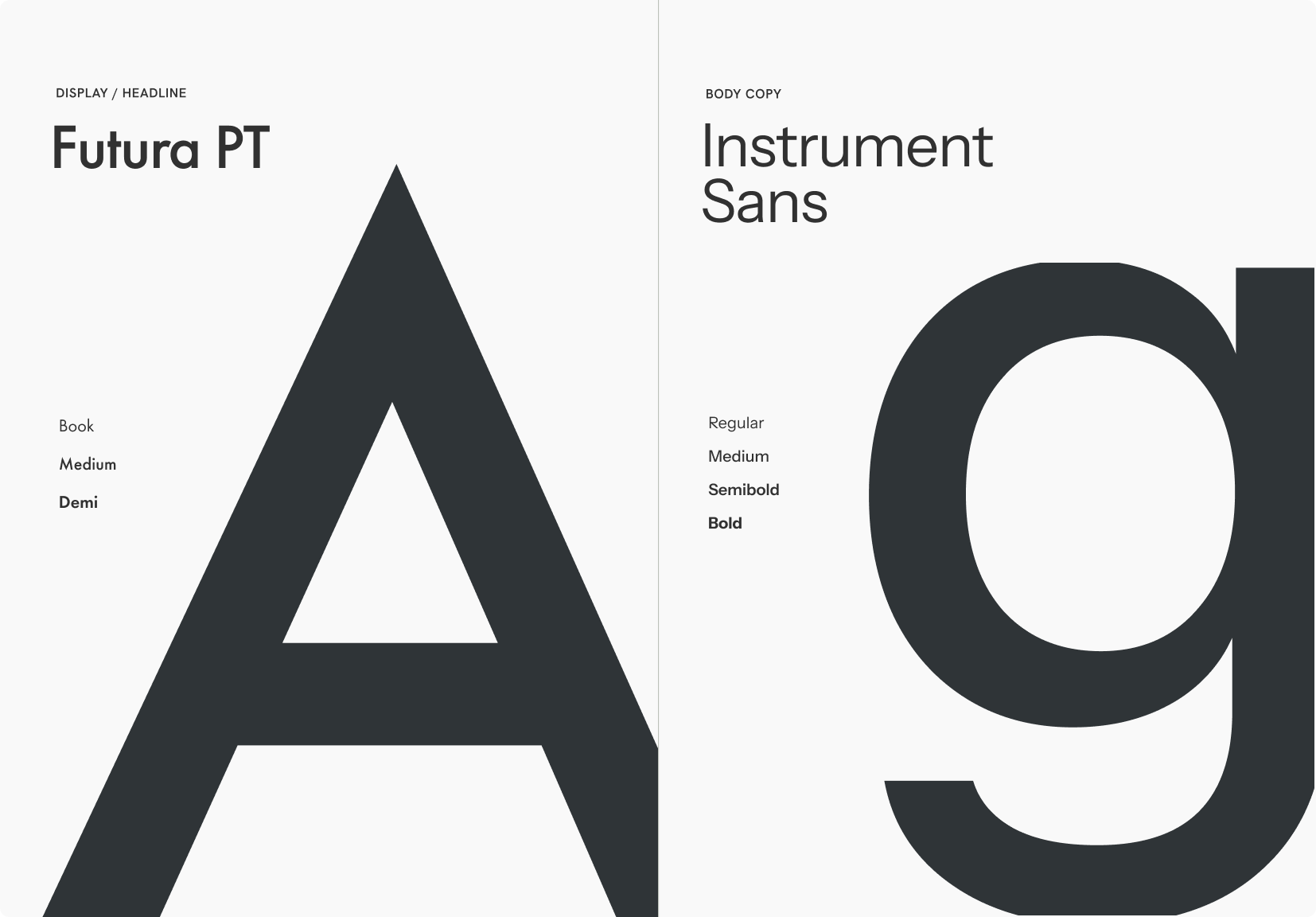 ReceptivaDx clinical font selections from the brand guidelines