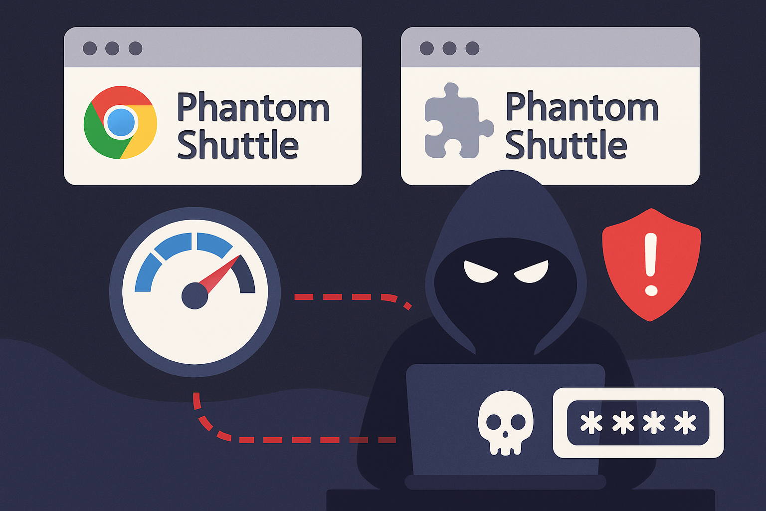 Two Google Chrome extensions, both called Phantom Shuttle, recently came under scrutiny for quietly collecting sensitive user information. While they appeared to help users test internet speed across multiple locations, they were secretly intercepting web traffic and stealing login credentials.