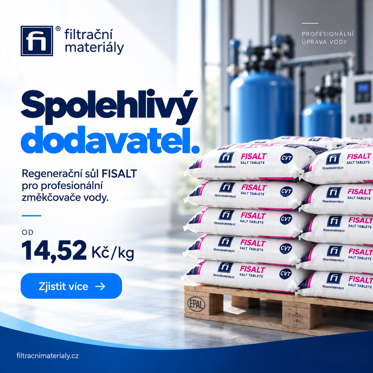 Banner pro Filtrační materiály – regenerační sůl FISALT