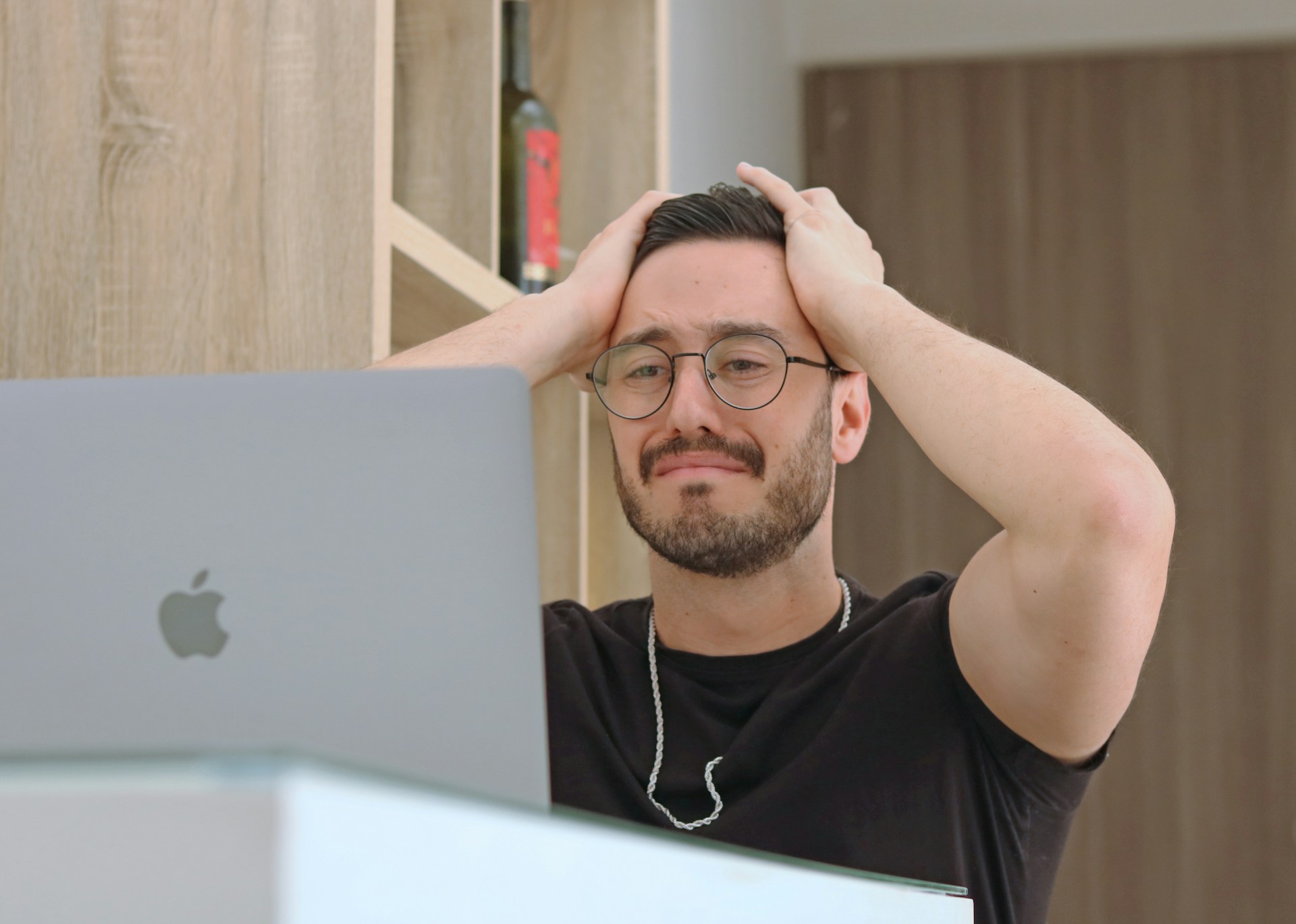 a man dealing with one of his ad messaging fails