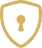 Gold lock icon on shield.