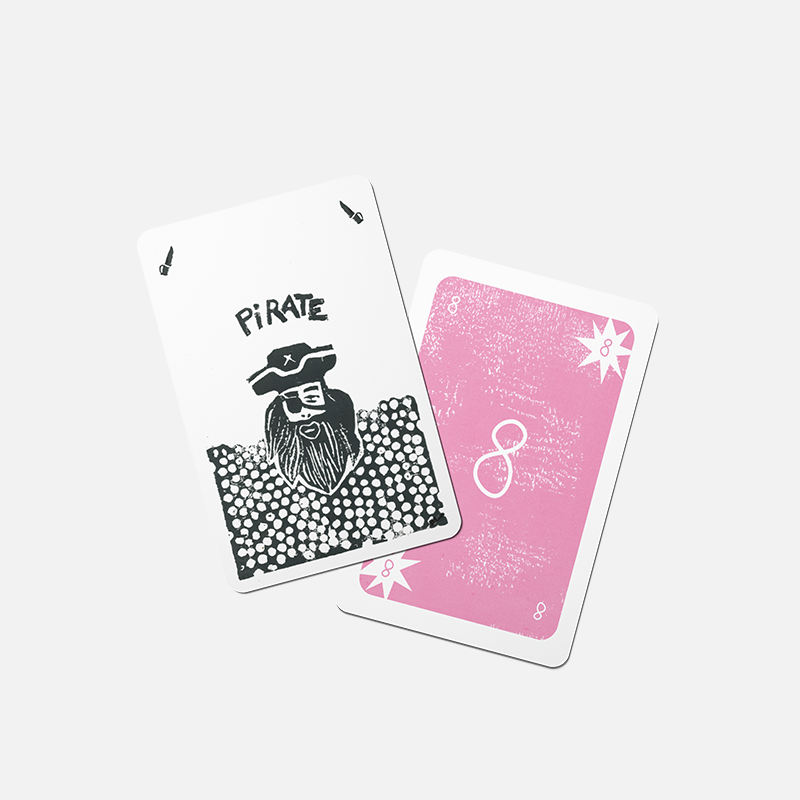 Réinterprétation d'un jeu de cartes en linogravure, édité en 10 exemplaires.
