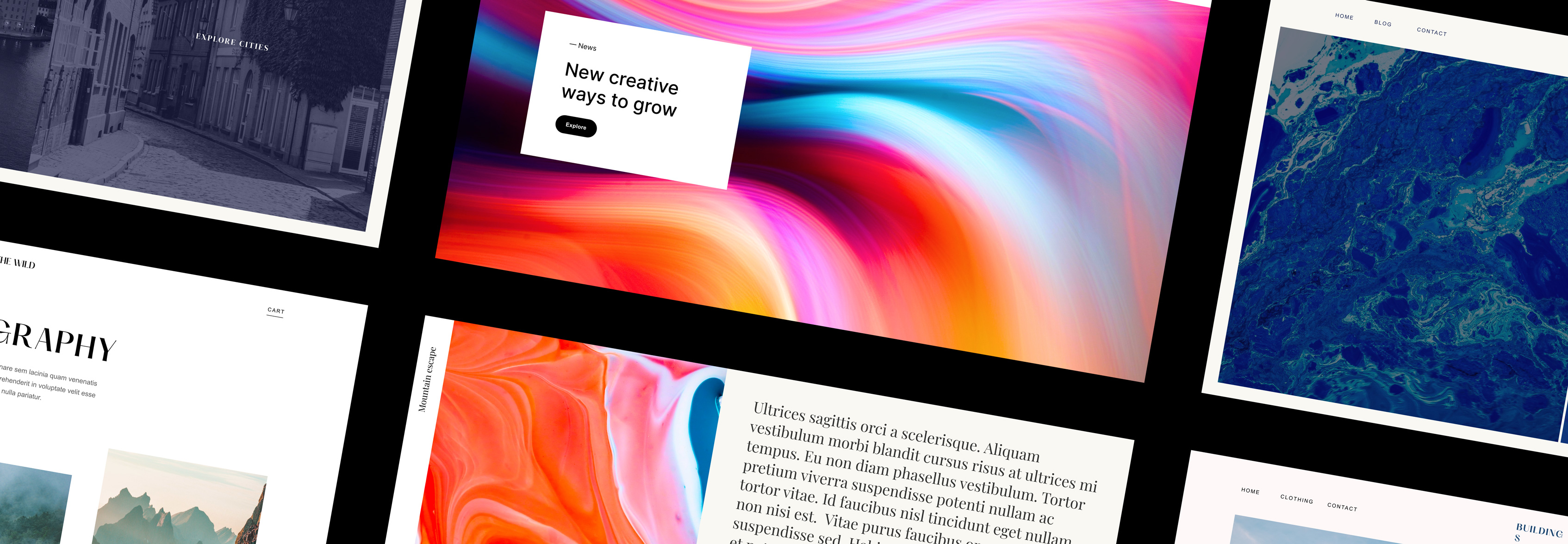 Hero background image of websites