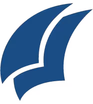 a blue and black logo