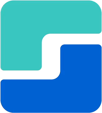 a blue and green logo