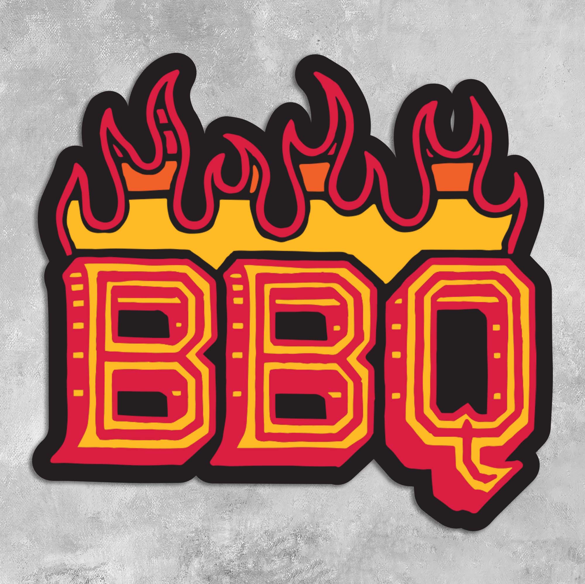 BBQ on Fire Vinyl Sticker