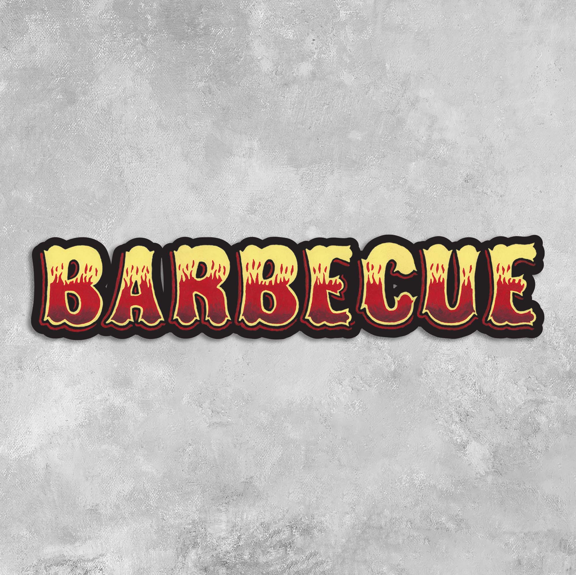 Barbecue Lettering Vinyl Sticker