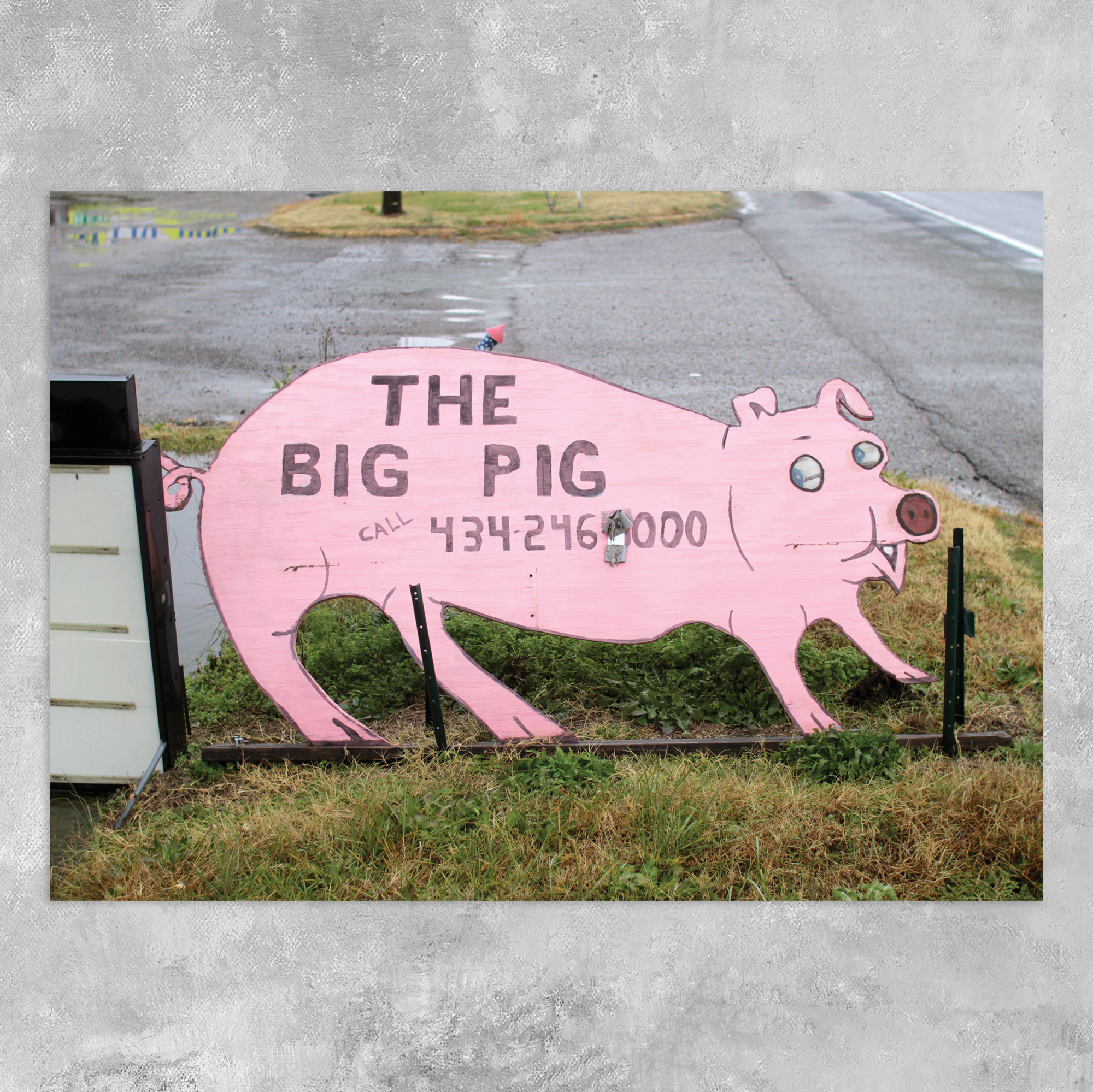 The Big Pig Hand Painted Barbecue Sign Photo Print