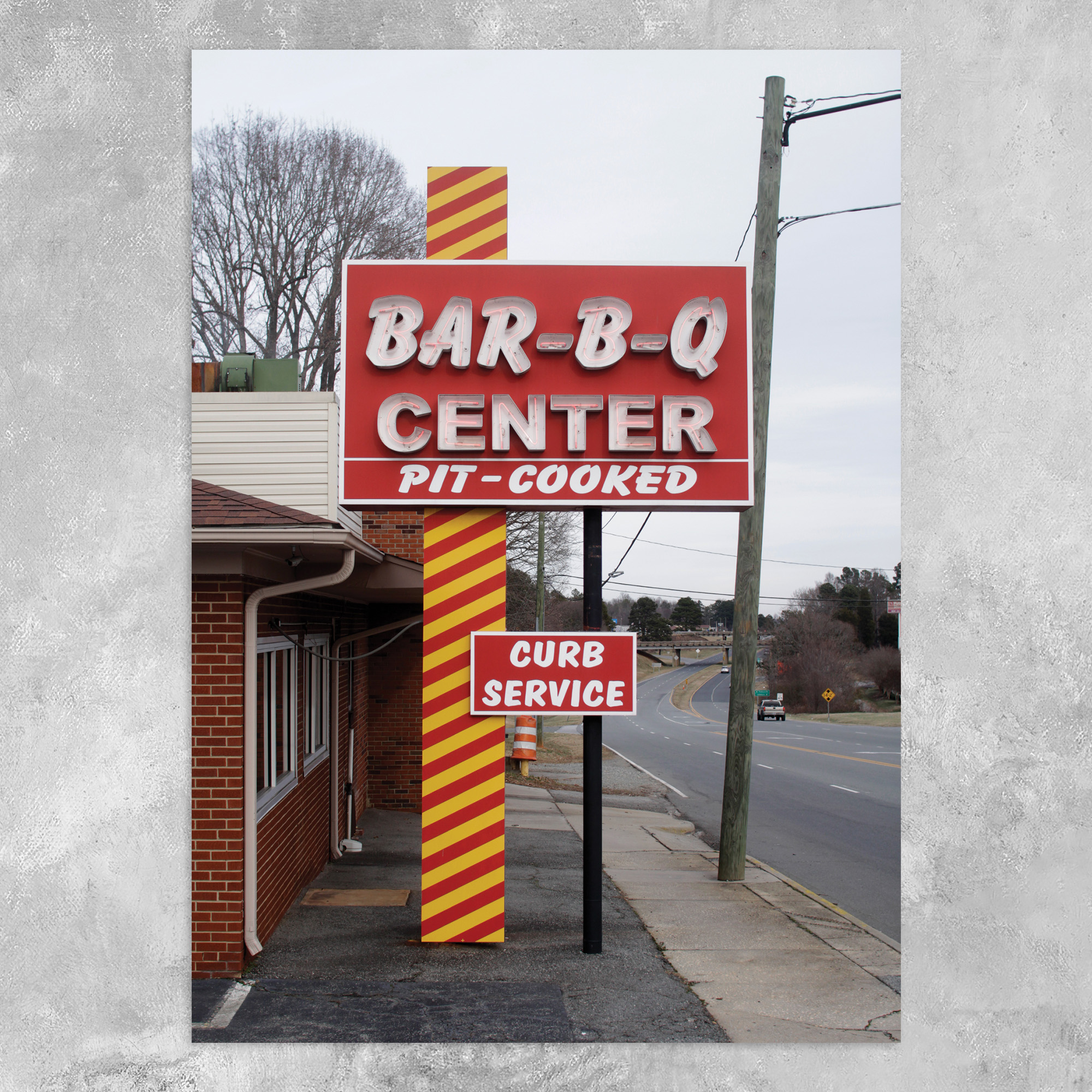 Bar-B-Q Center Barbecue Sign Photo Print