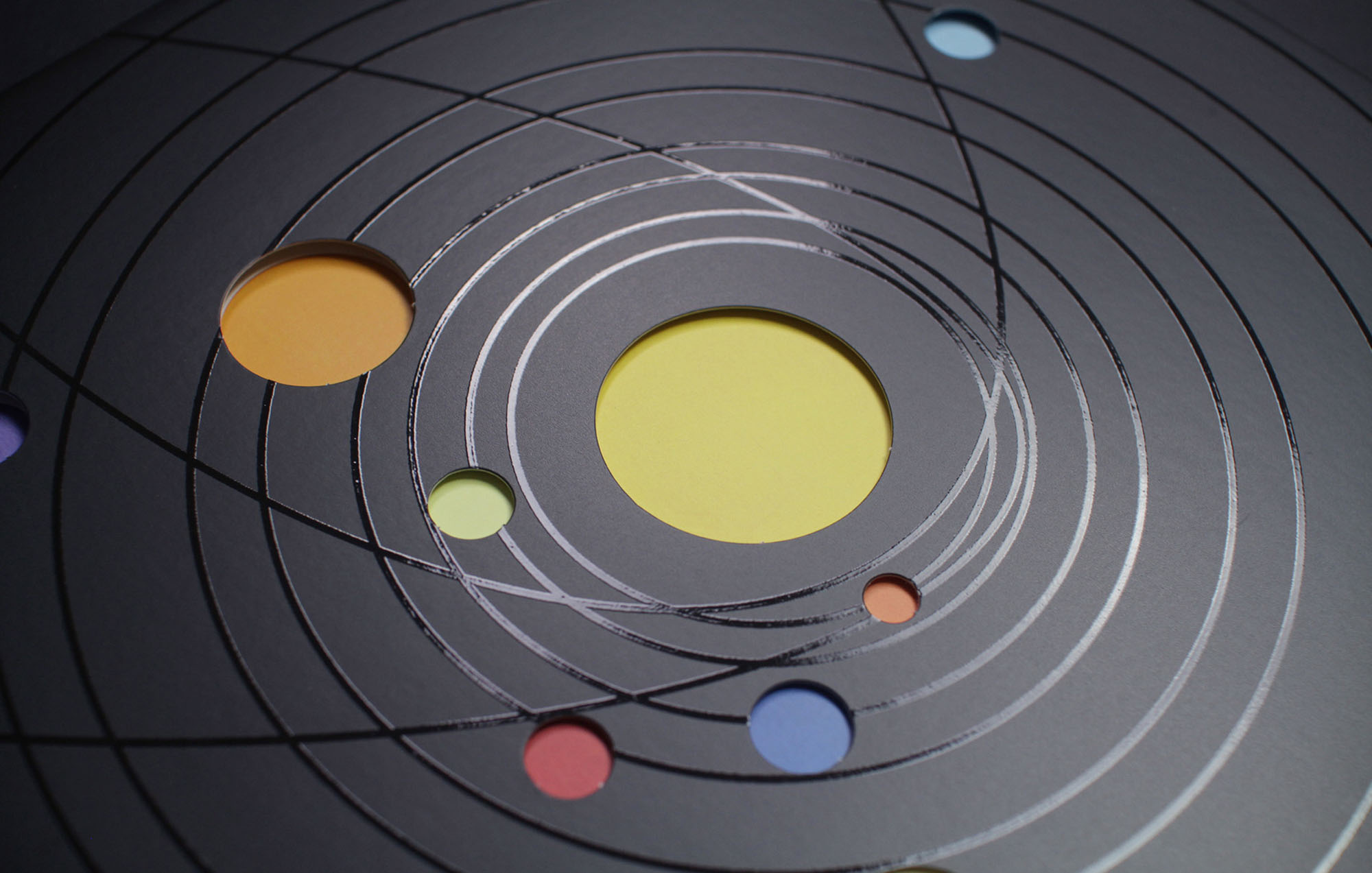up close photo of a record cover with colorful circles
