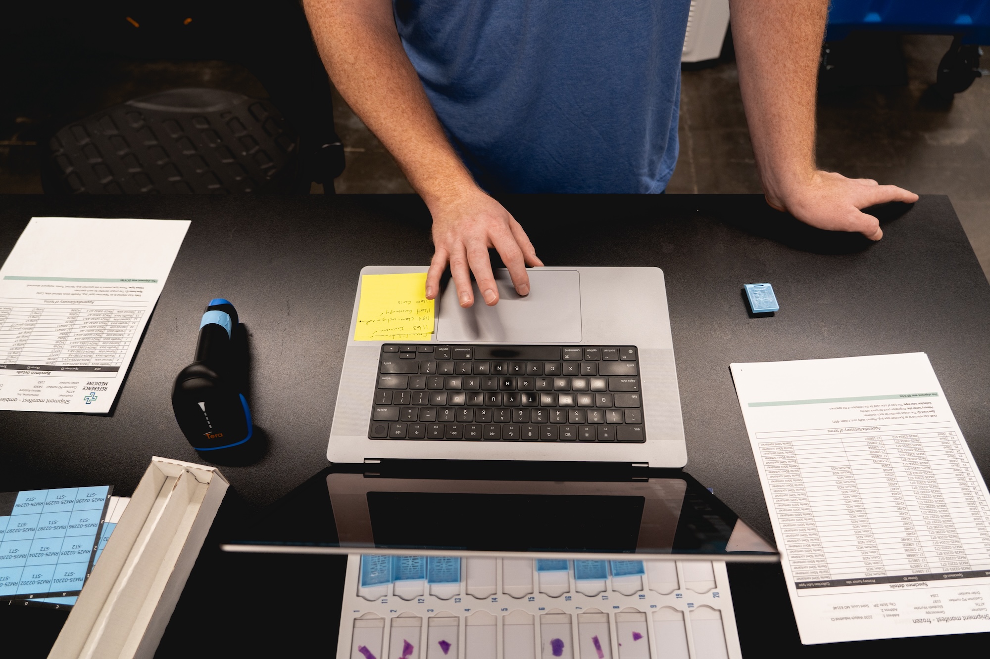 Frozen plasma, buffy coat, FFPE blocks and slides