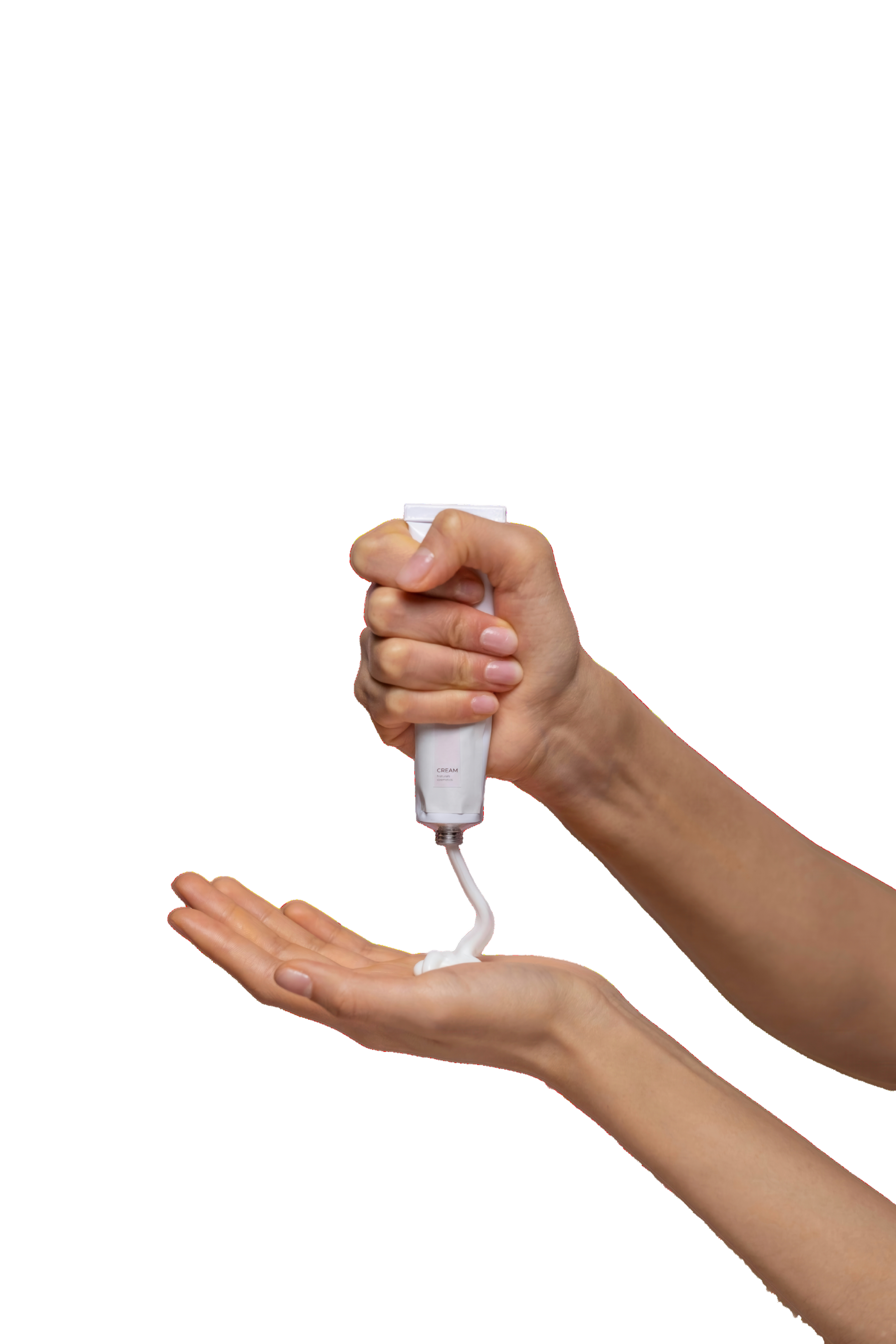 Hands applying prescription skincare cream