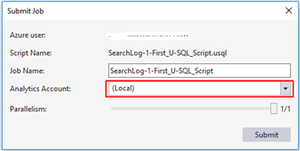 Data Lake Tools for Visual Studio local-run submit jobs