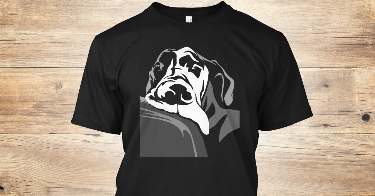 Dali inspired illustration of a Great Dane sleeping with its head on the armrest of a sofa. 