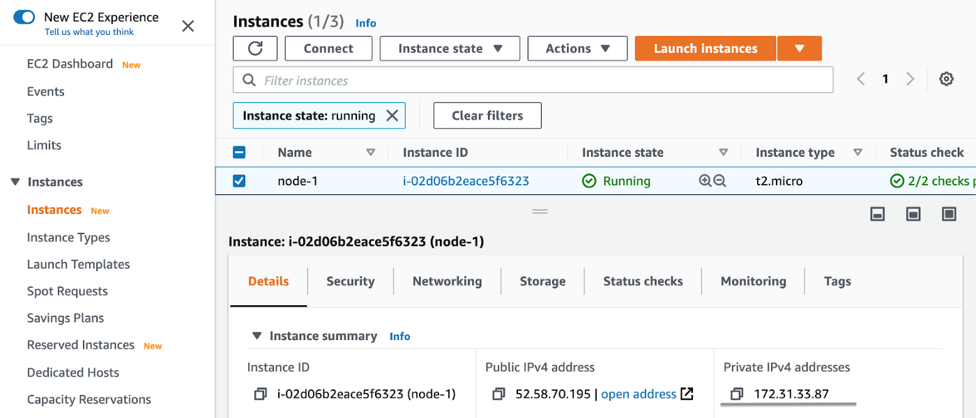 EVentStoreDB Cluster AWS  Launch Instances