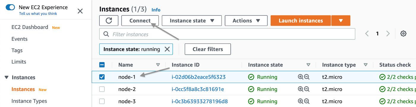 EVentStoreDB Cluster AWS  Launch Instances