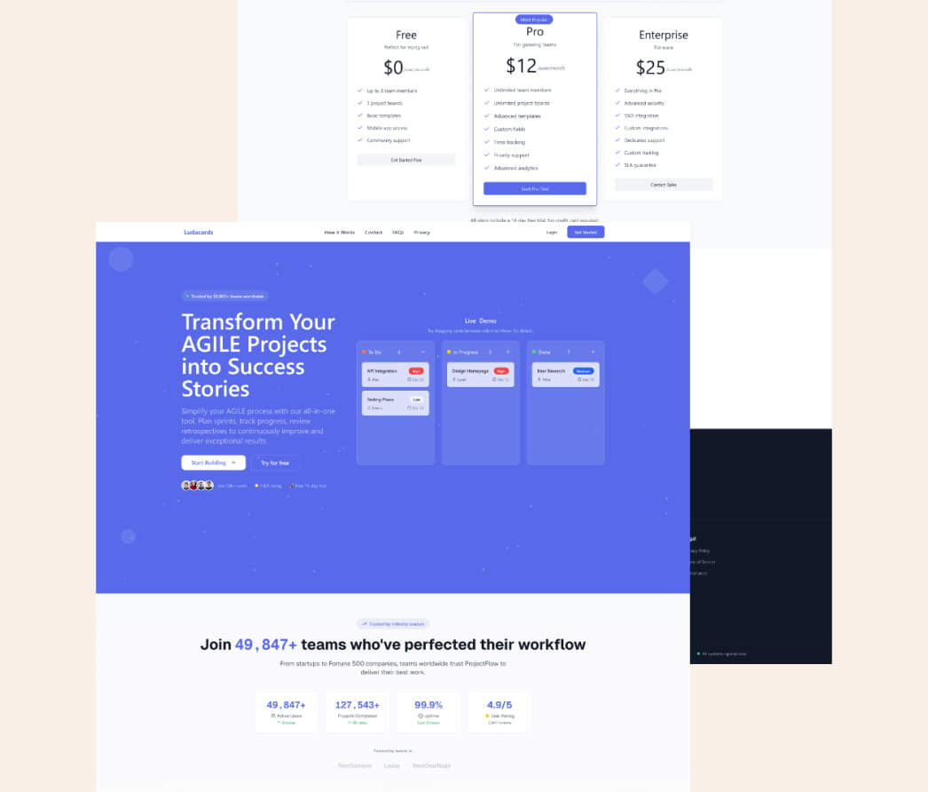 A mockup of a project