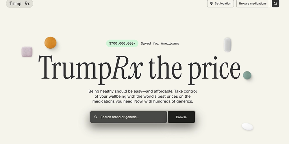 Photo: Screenshot from the TrumpRx website