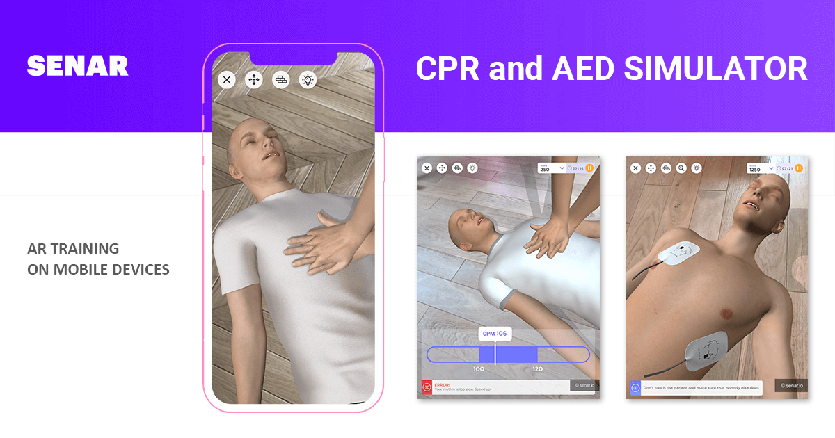 CPR and AED (Defibrillator) in Augmented Reality