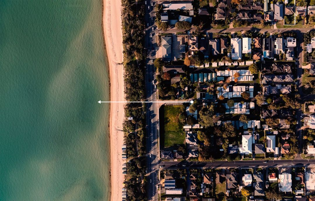 Arial view of Dromana beach