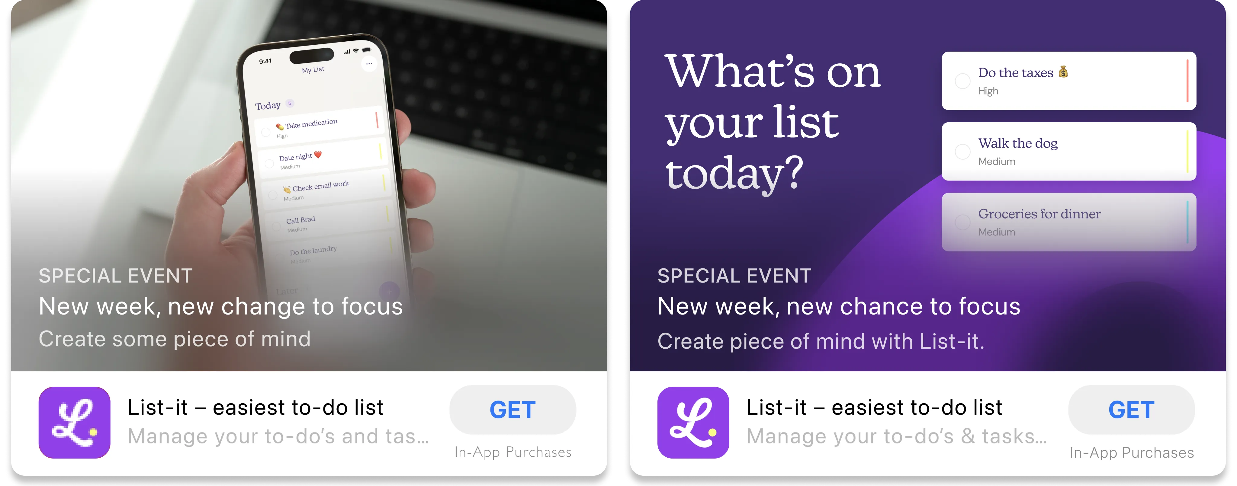 in-app event list-it app