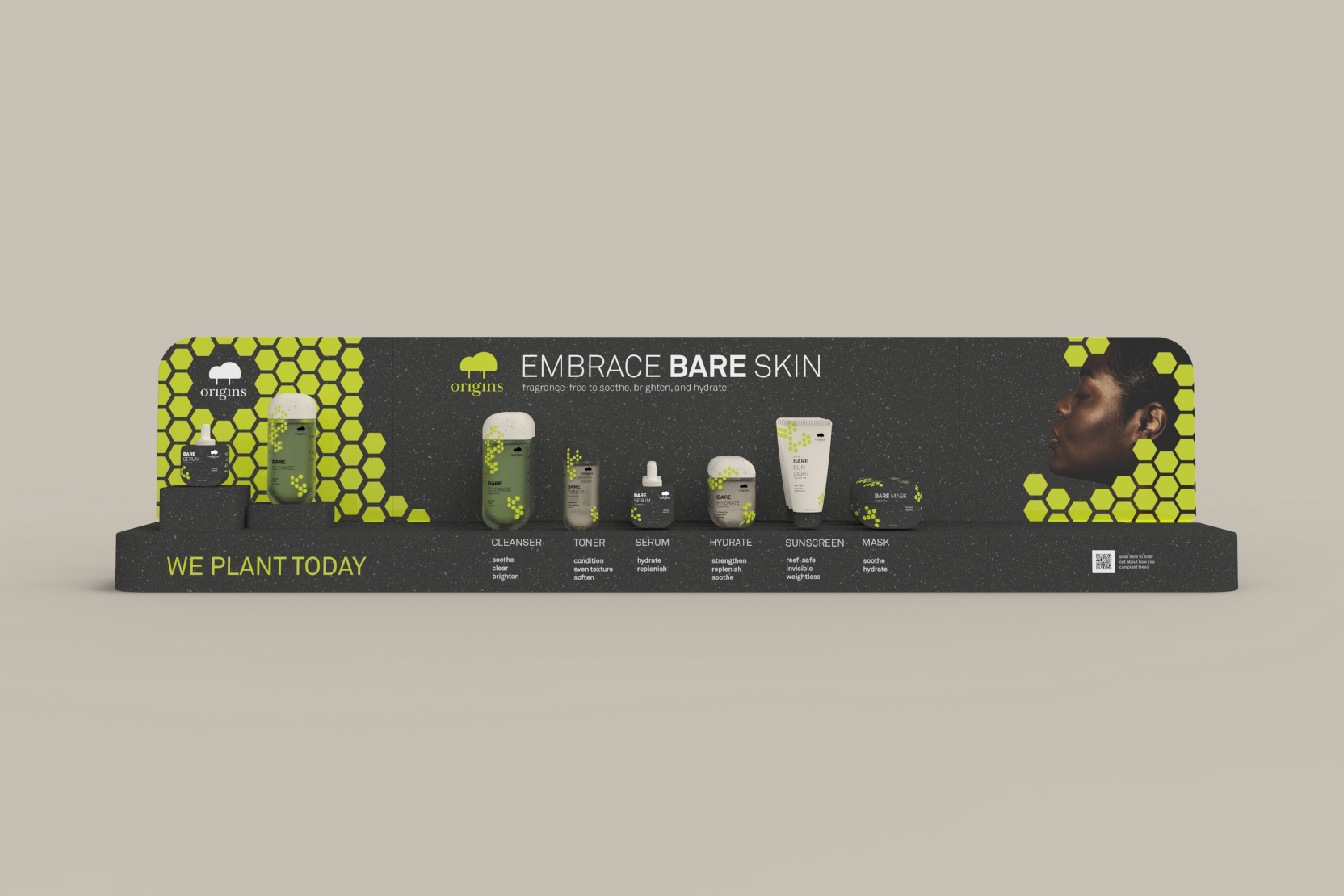 Origins: Bare Skin project packaging 3D mockup