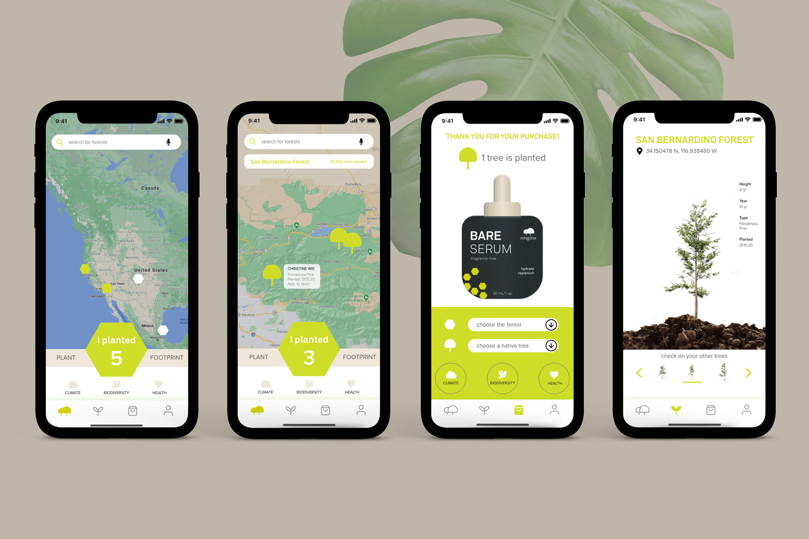 Origins: Bare Skin project app mockup