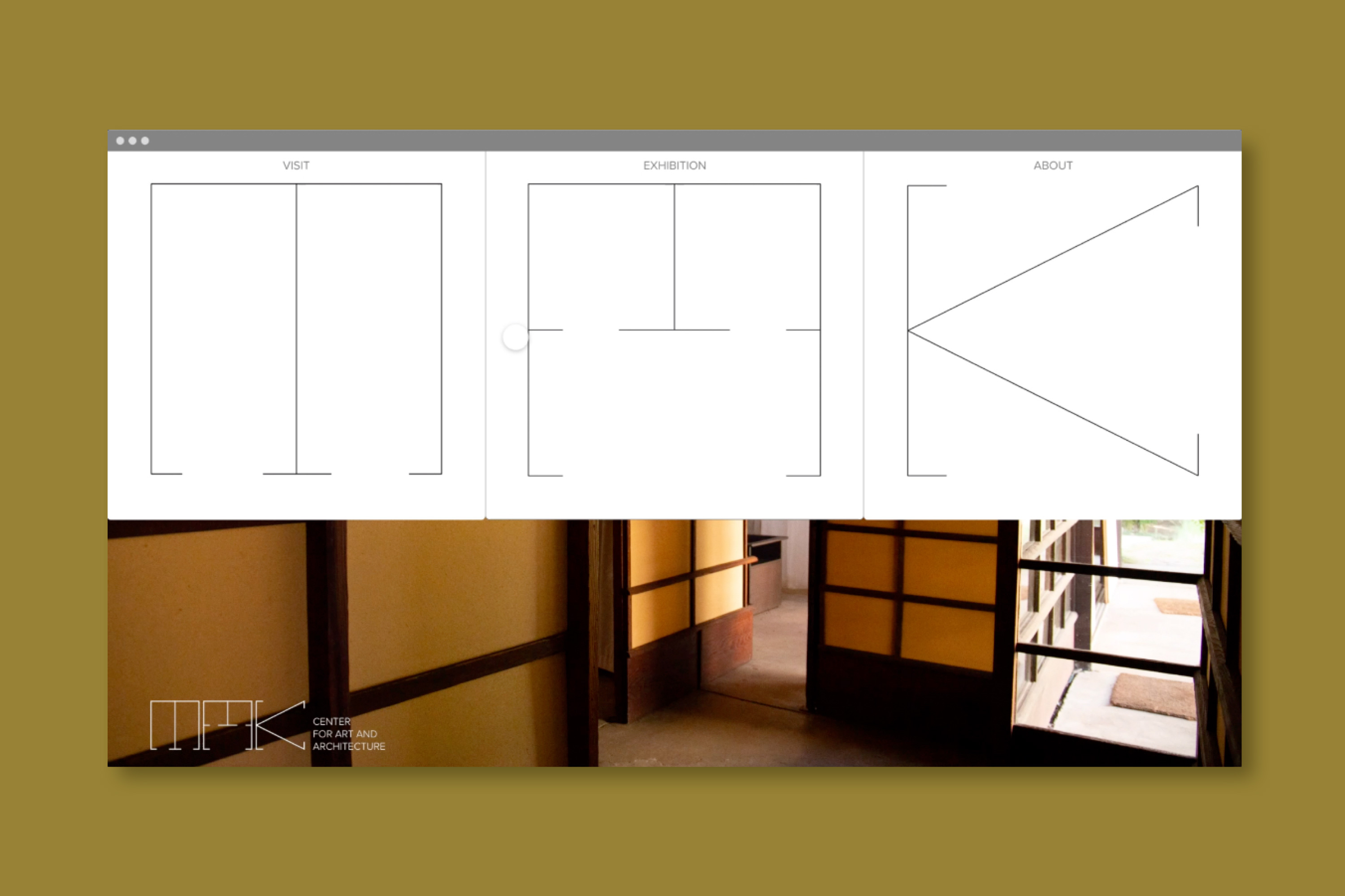 Website mockup for Mak Center project