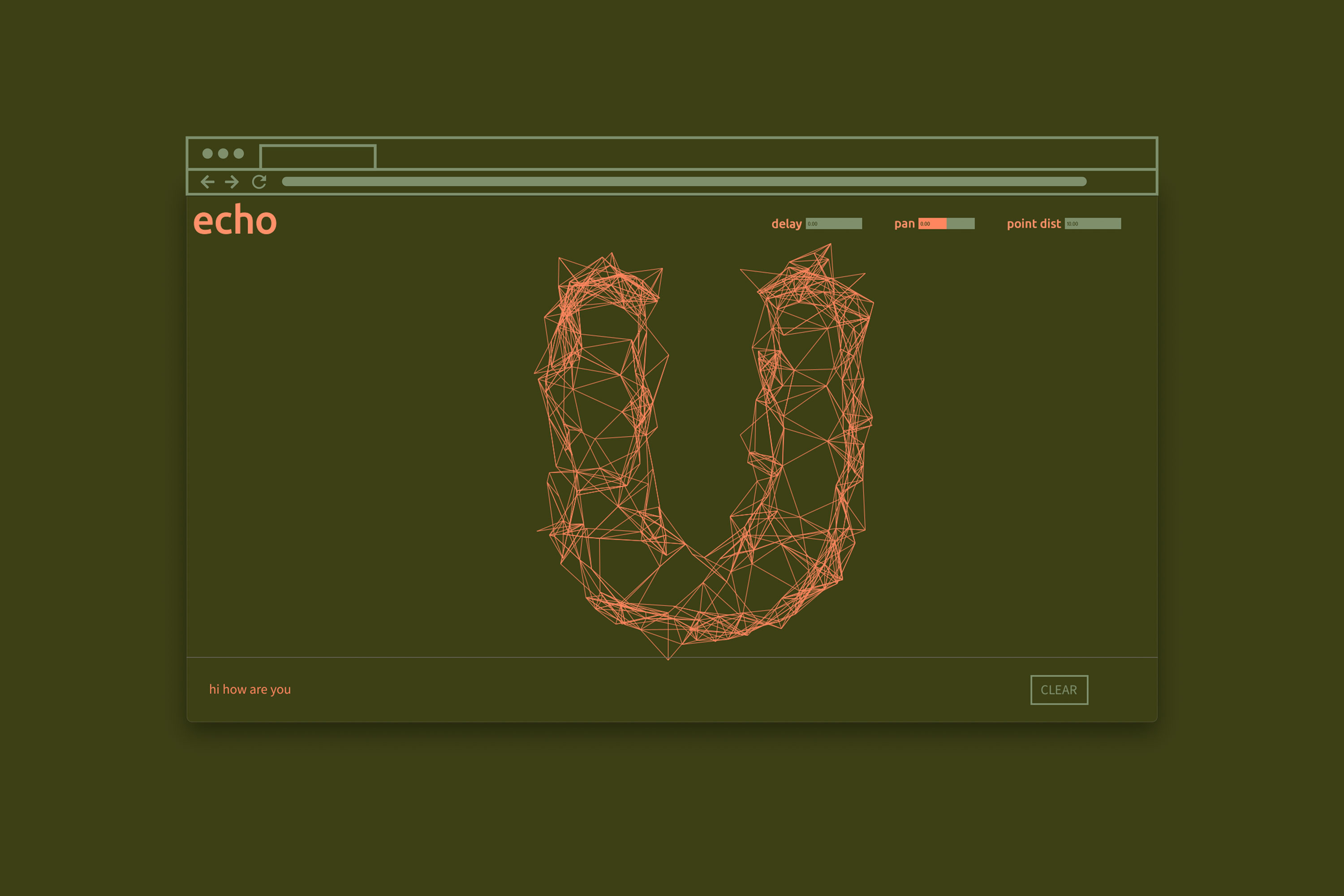 Echo project showing processing project UI