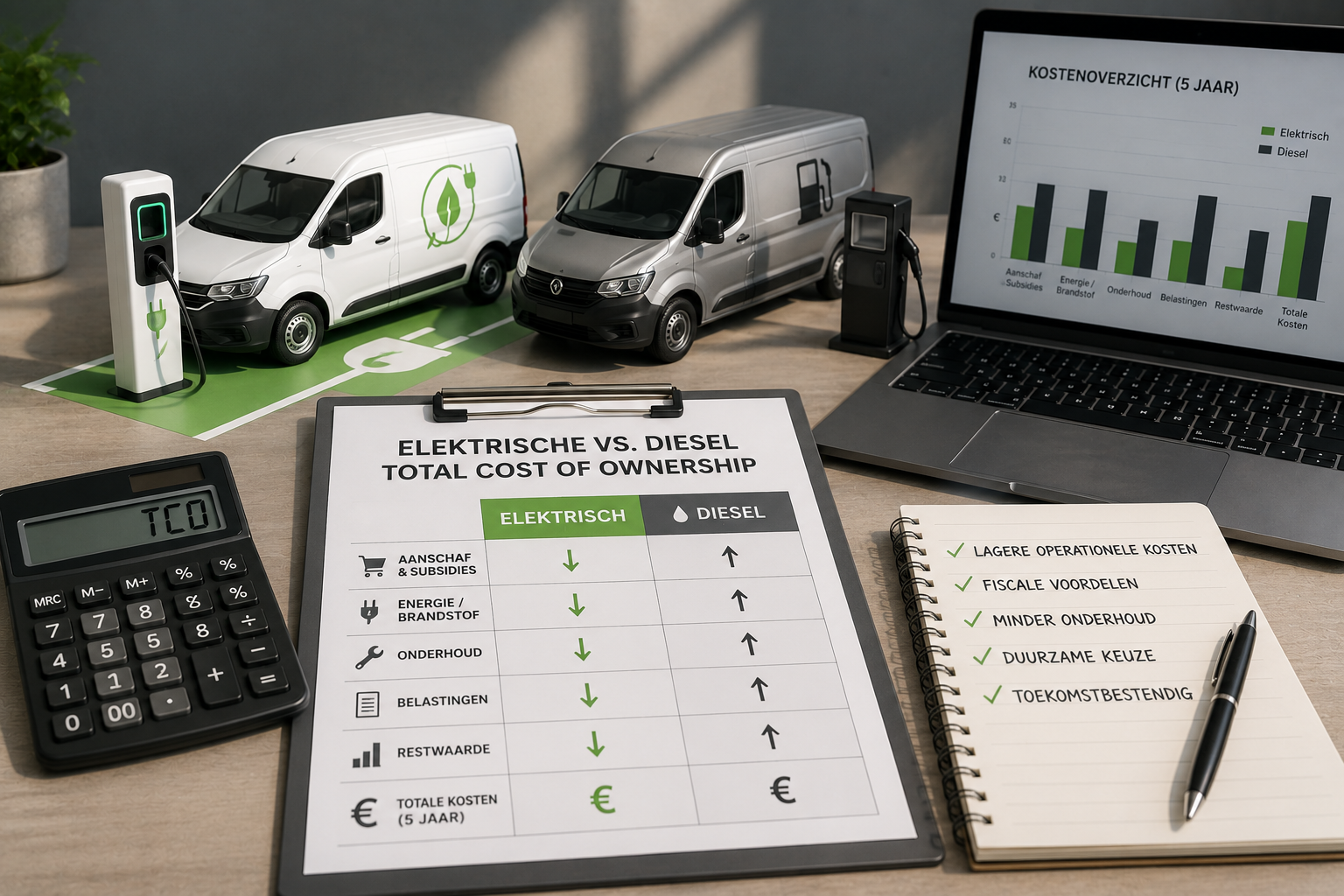 Hoe bereken je of een elektrische bedrijfsauto rendabel is?