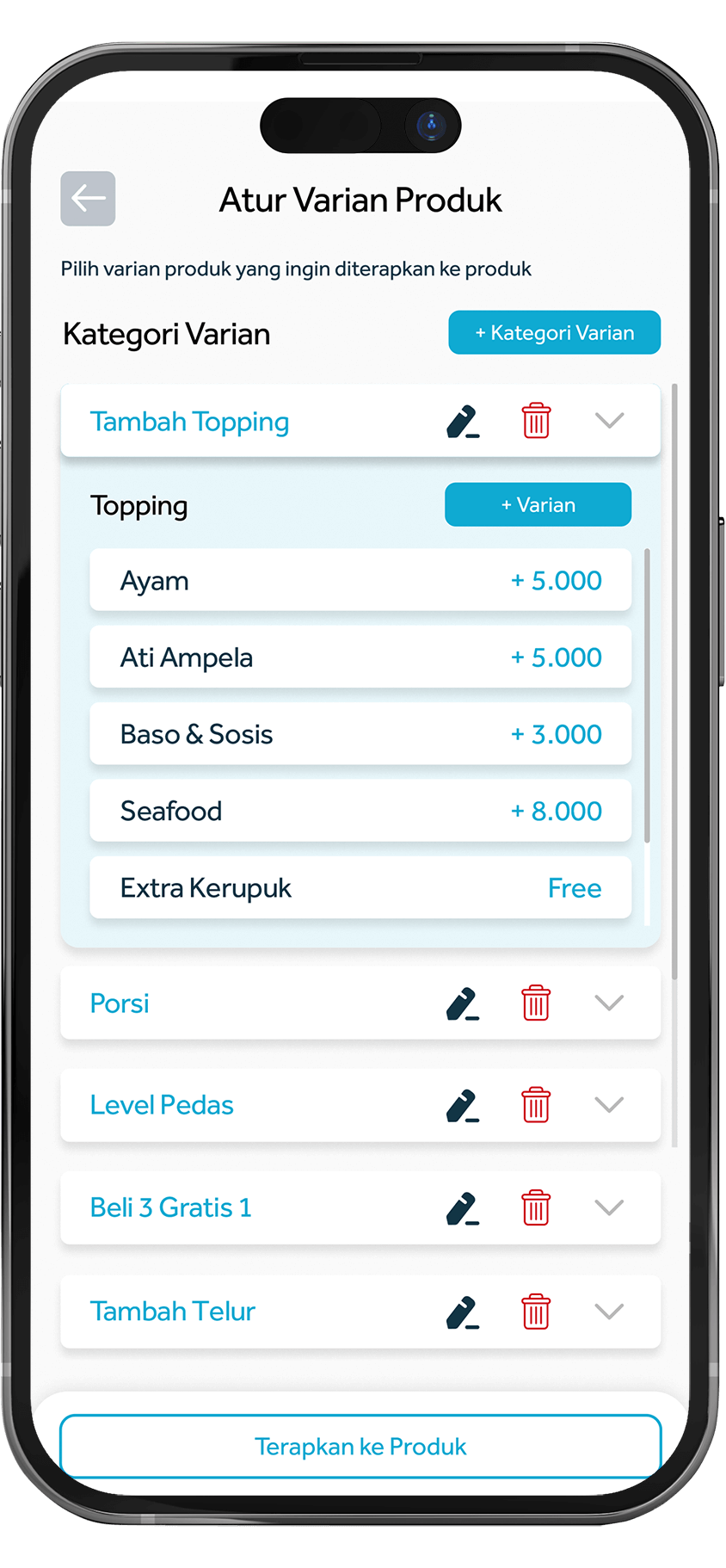 Fitur Atur Varian Produk Mobile