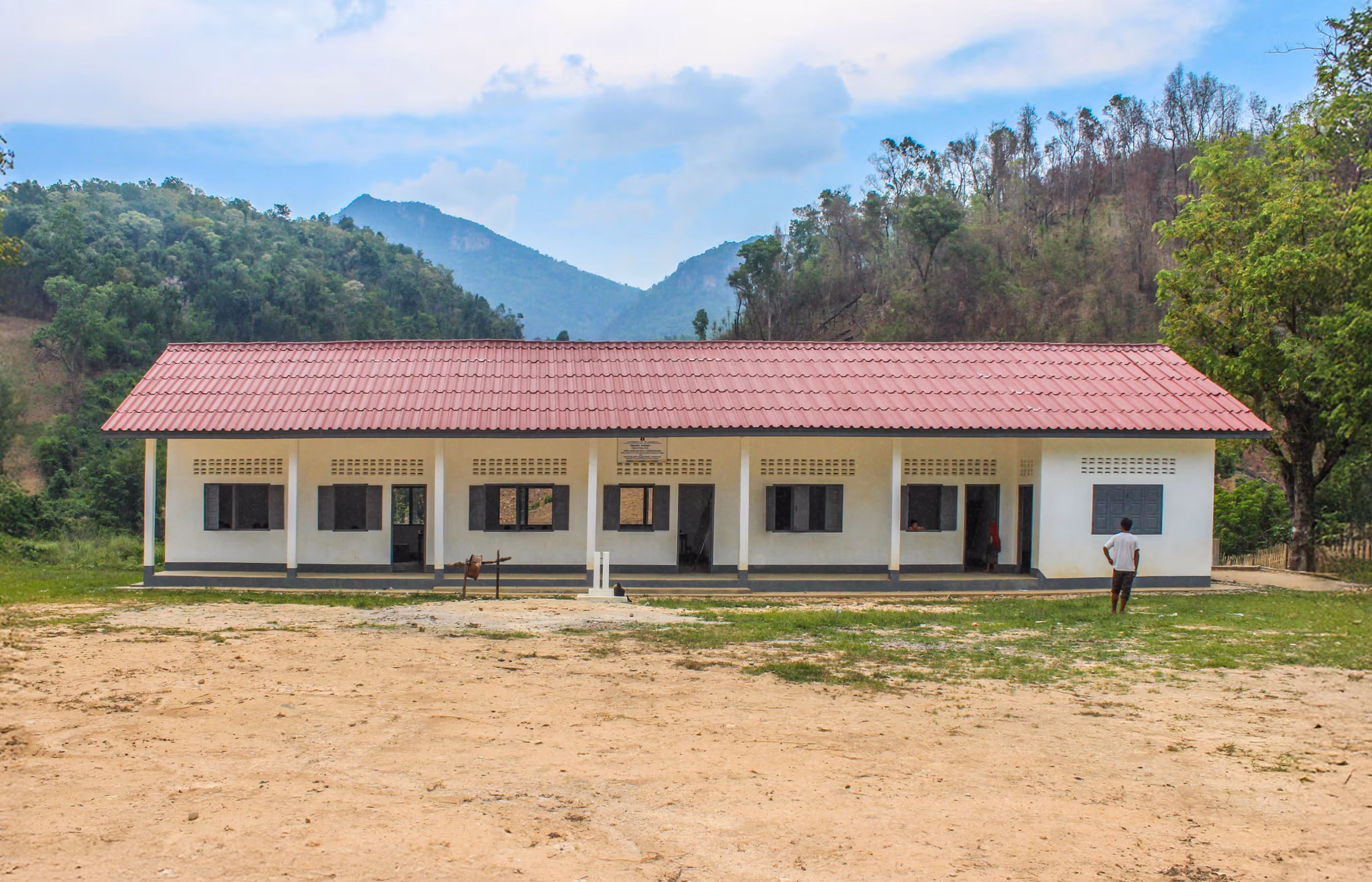 Photo of a newly built school in Ghana