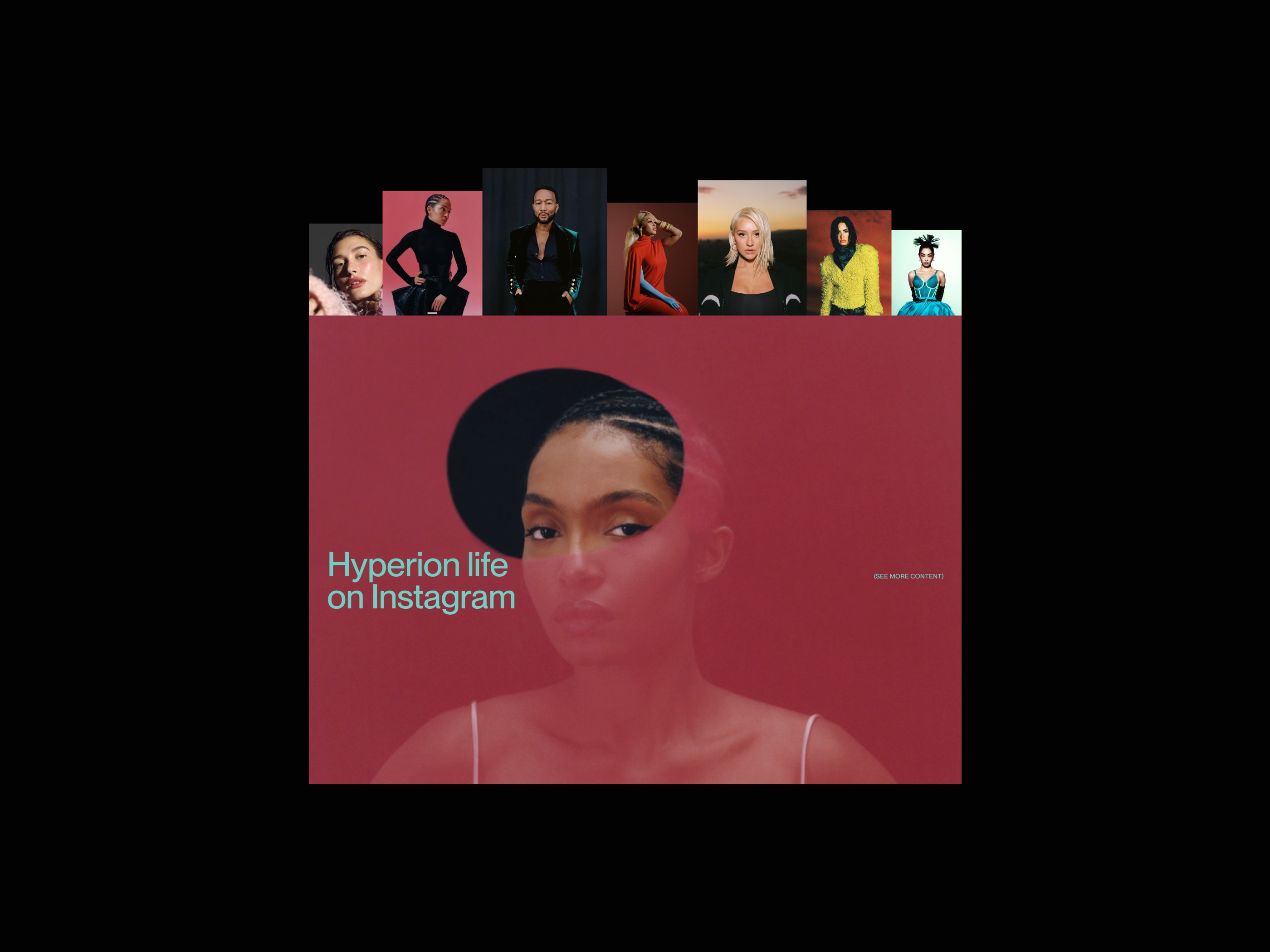 Behind-the-scenes creative portrait from Hyperion’s Instagram content