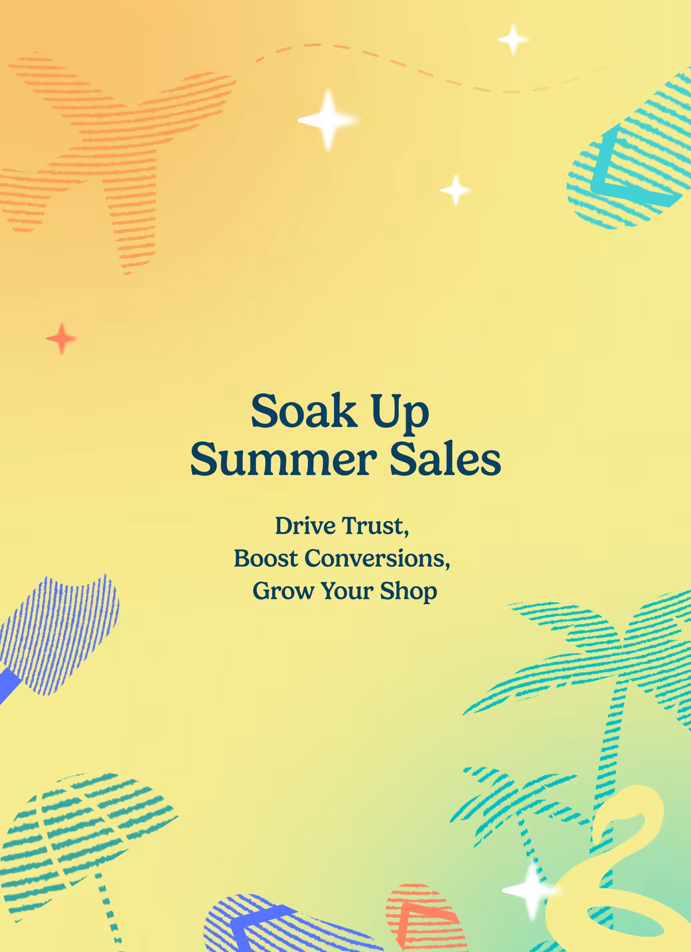 Judge.me summer promotional banner encouraging businesses to drive trust and boost sales